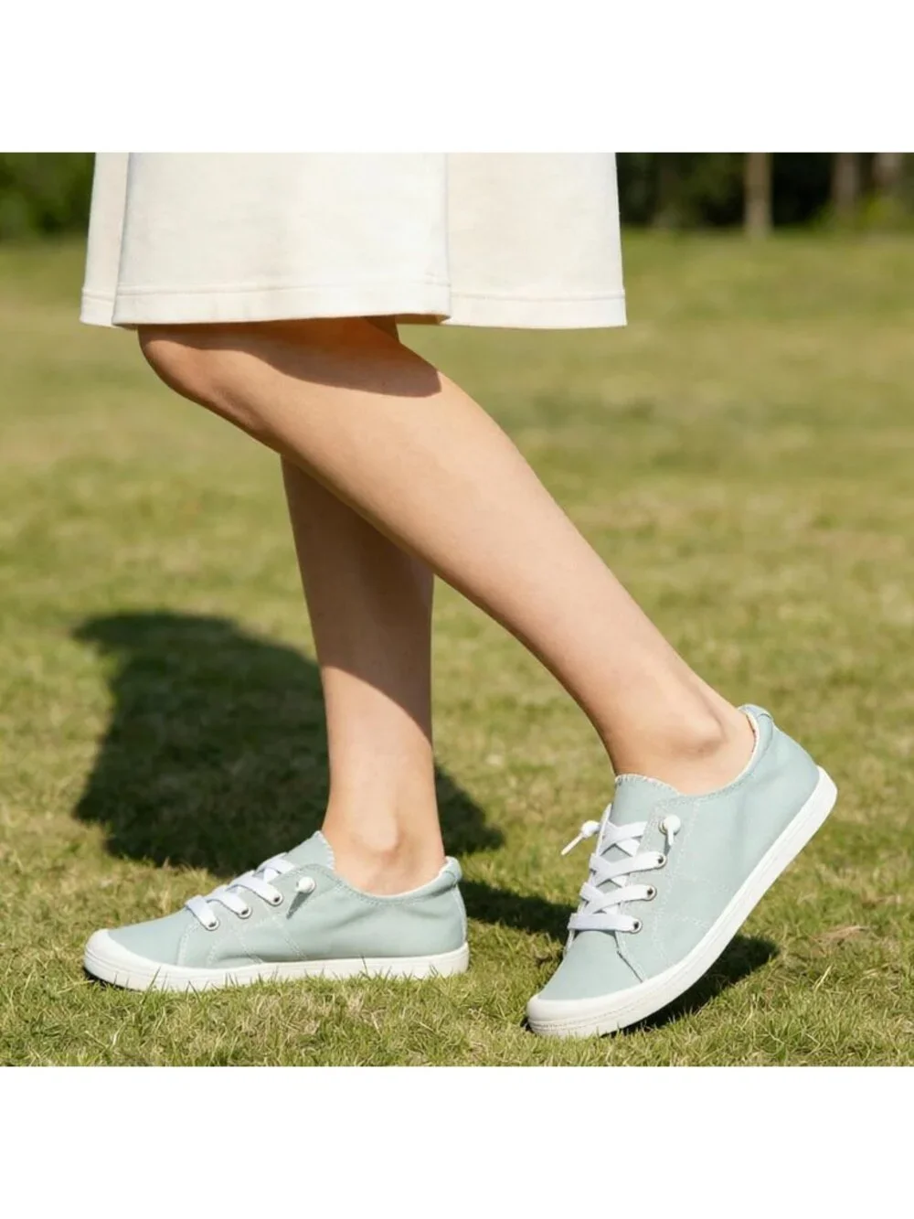 Women's Sky Canvas Low Top Casual Classic Non Slip Rubber Outsole Flat Sneakers
